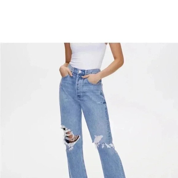 AGOLDE distressed high rise straight  jeans - Picture 11 of 11